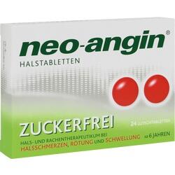 Verpackung von zuckerfreien Halstabletten gegen Halsschmerzen.