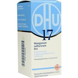 Verpackung mit homöopathischen Tabletten "Manganum sulfuricum D12".