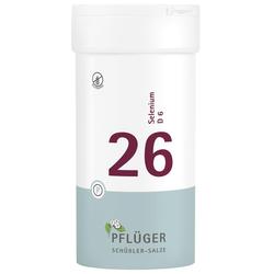Weiße Dose mit der Zahl 26 und der Aufschrift "Selenium D6".