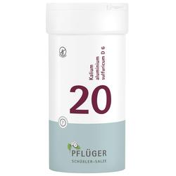 Weiße Dose mit der Aufschrift "20" und "Pflüger Schüßler-Salze".